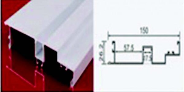 ألمنيوم بروفايل ظاهر مقاس 26*150  فتحة 17.5mm الطول 3M