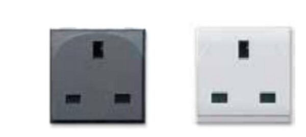 مقبس نظام بريطاني 2P+E 13A 250V ,محمي ,وحدتان