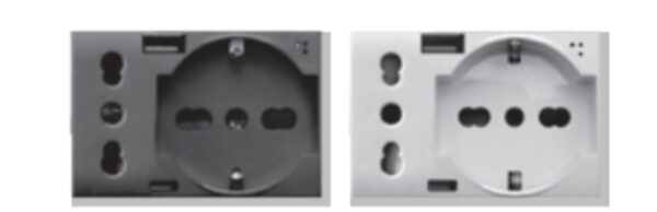 مقبسين نظام ايطالي الماني مع USB 2 , محمي , 3 وحدات
